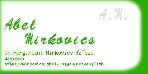 abel mirkovics business card